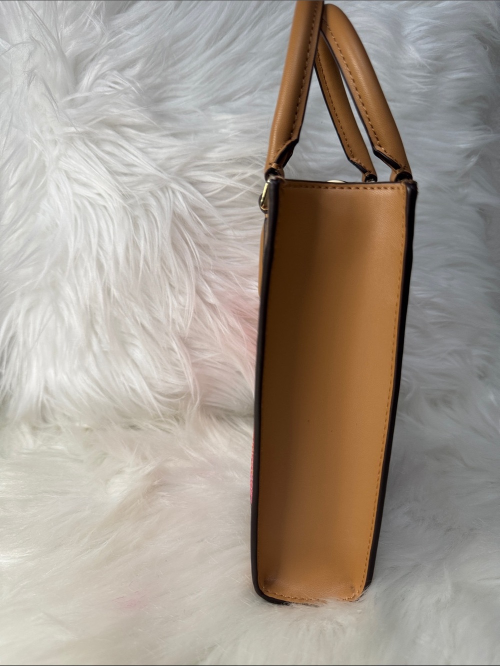 kate spade Tan and Pink Woven Crossbody Mini Tote - Picture 6 of 15